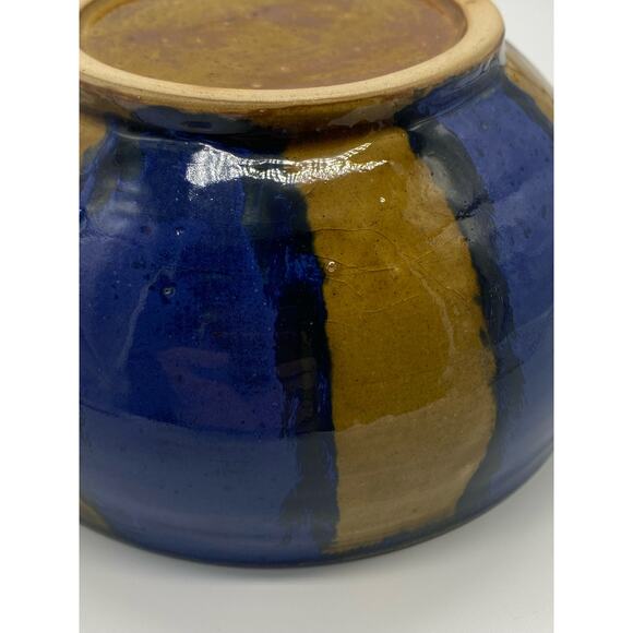 Studio Pottery Bowl gold and blue - Picture 4 of 6